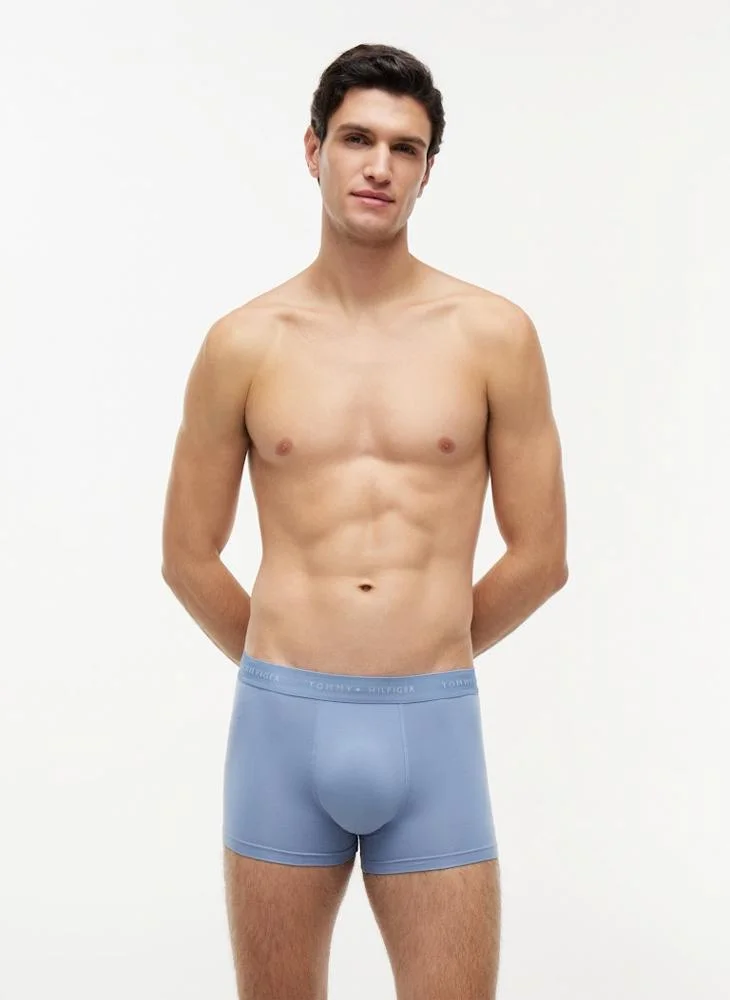 Tommy Hilfiger Drk Ash/Blk/Brsk Blu 3-Pack Signature Waistband Trunks for Men | Best Price UAE